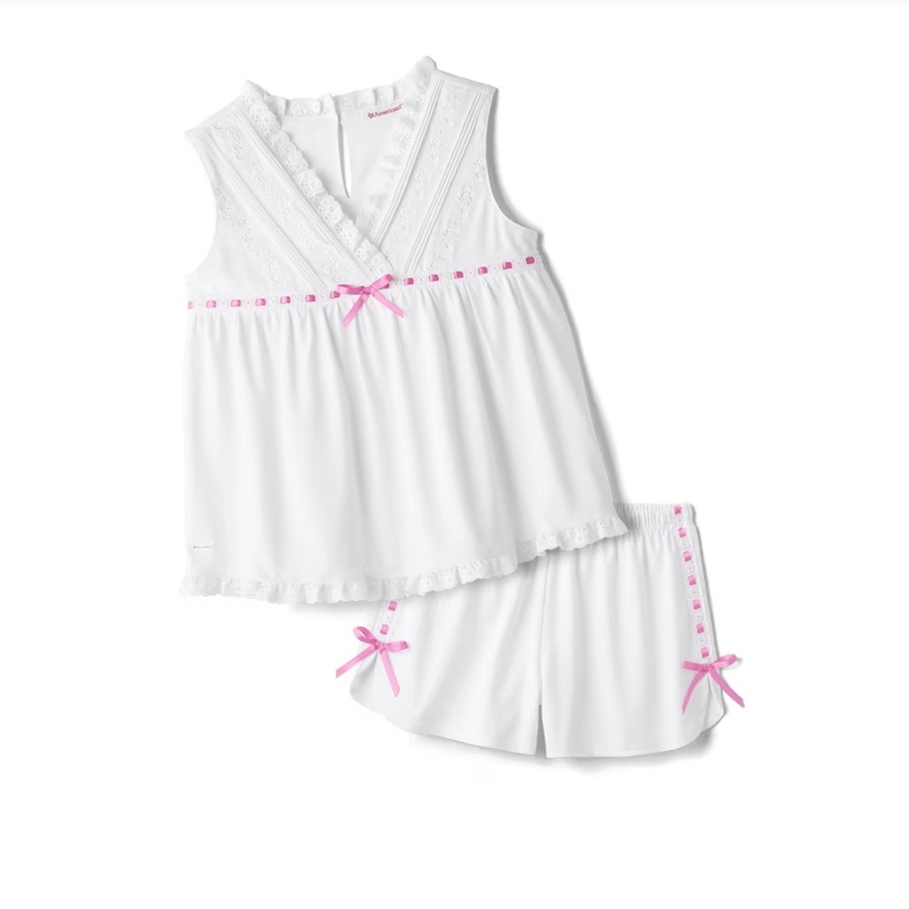NWOT American Girl Ribbon and Lace pajama set for girls